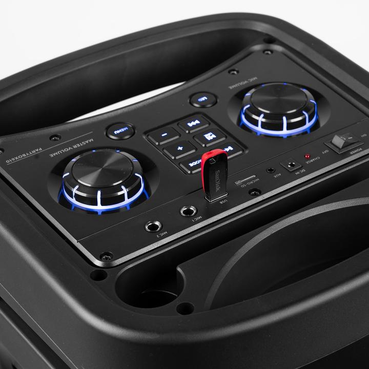 Image du produit Fenton Partybox - Track610 portable speaker met Bluetooth - Karaoke set met microfoon (10 h, Fonctionnement sur batterie)
