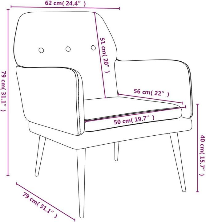 Actual product image VidaXL Sessel Samt