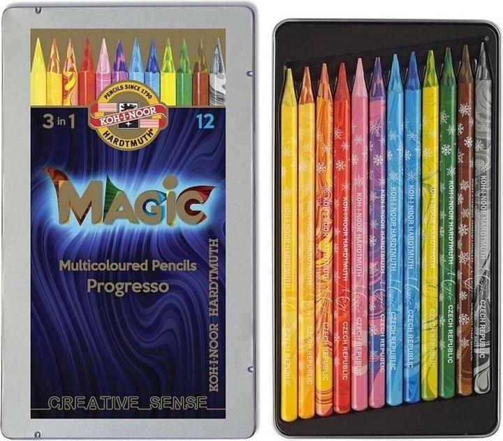 Image du produit Koh-i-Noor Art Crayons Magic 3in1 - 12 pièces (Multicolore, 12 x)