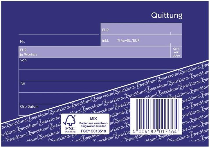 Produktbild Avery Formularbuch "Quittung", SD, 4+1 GRATIS (40 x)