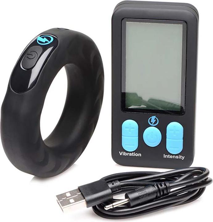 Produktbild Zeus Elektrosex Vibrating und EStim Silicone Cock Ring w RC 45mm (8 cm)