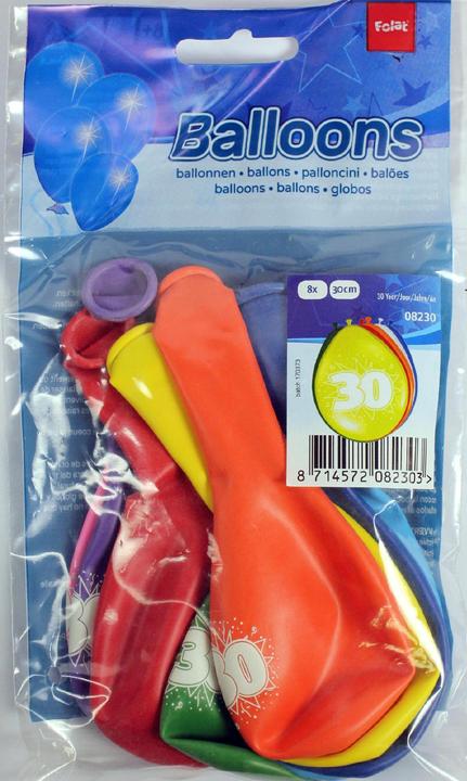 Actual product image Folat Party balloons 30 years (8 x)