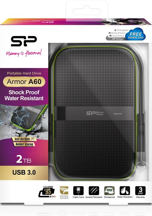 Image du produit Silicon Power Armor A60 2TB USB 3.0 2.5 SP020TBPHDA60S (2 To)