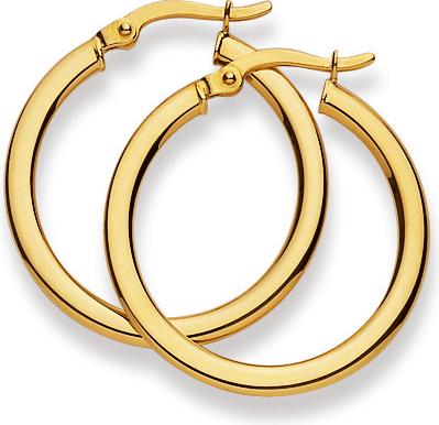 Actual product image Natsumi Schmuck Creoles yellow gold 18K/750 Ø 25mm flat/round (750/18 K Yellow gold)