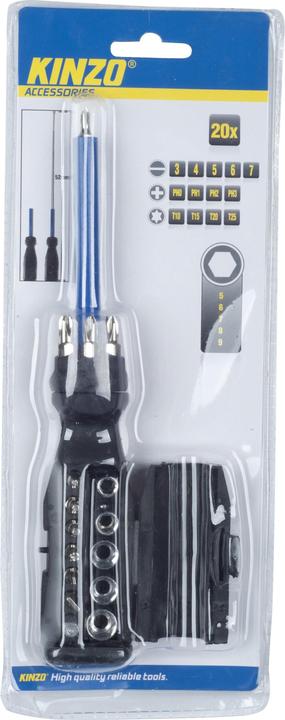 Actual product image Kinzo Schraubendreher mit Bit-Set (Phillipps cross recess (PH), hexagon, Slotted screws)