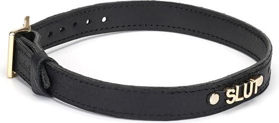 Produktbild Liebe Seele Demon's Kiss Leder Halsband im Straussenleder-Look "Slut"