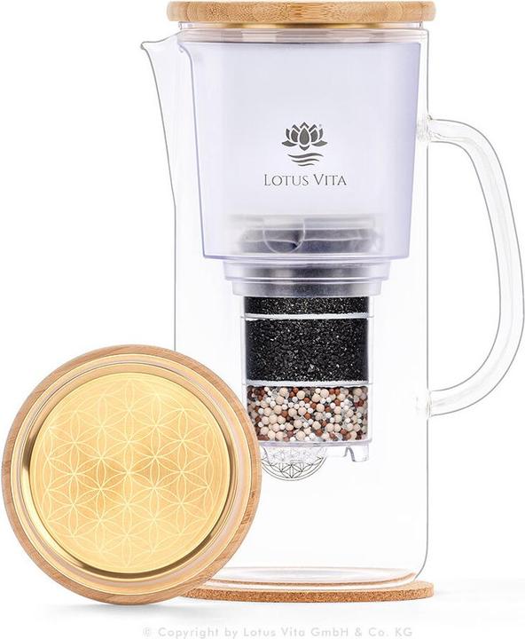 Lotus Vita Glass filter jug Enya Natura Plus 24K Gold Edition