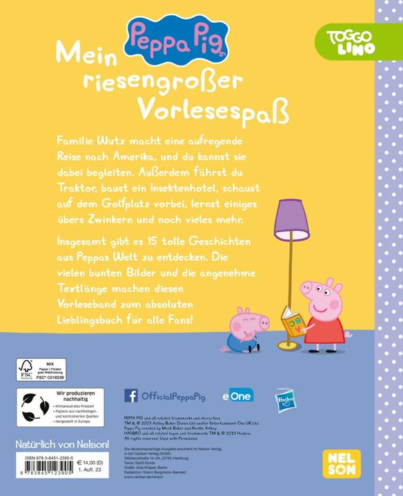 Actual product image Peppa Pig: Mein riesengrosser Vorlesespass (German, 2023)