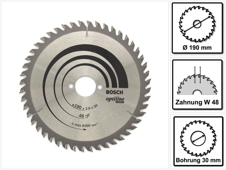 Actual product image Bosch Professional Zubehör PRO Wood circular saw blade, 190 x 2.6 x 30 mm