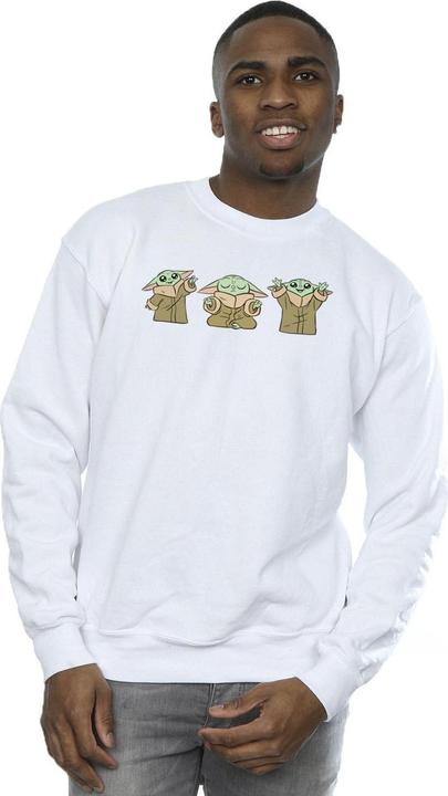 Actual product image Star Wars Mens The Mandalorian Grogu Poses Sweatshirt (S)