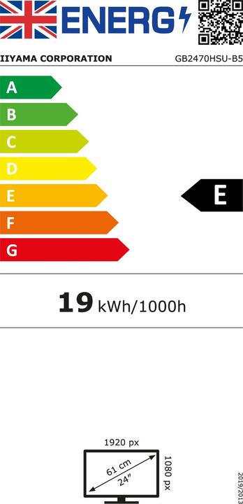 Energy Label iiyama GB2470HSU-B5 (1920 x 1080 pixels, 23.80")