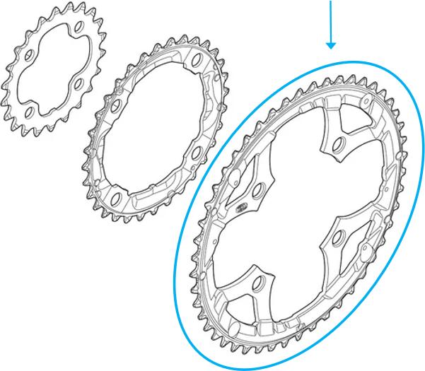 Actual product image Shimano Deore FC-M590 chainring for KSR 9-speed (48)