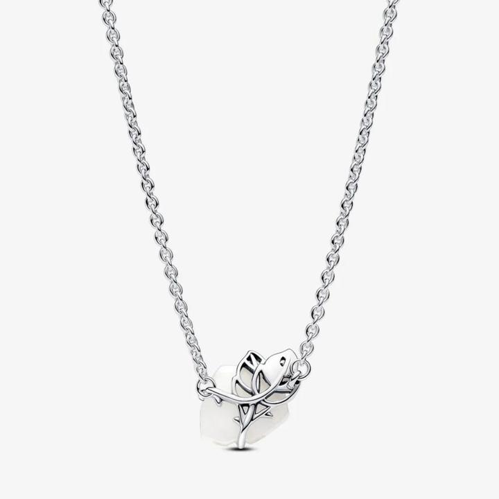 Produktbild Pandora Halskette Weisse Rose (Sterling Silber 925, Bioharz, 38 cm)