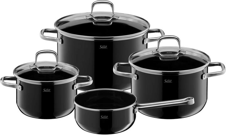 Produktbild Silit Topfset Induktion Kochtopfset 4tlg Glasdeckel Elegance Line Silargan (24 cm, Pfannenset + Topfset, Edelstahl)