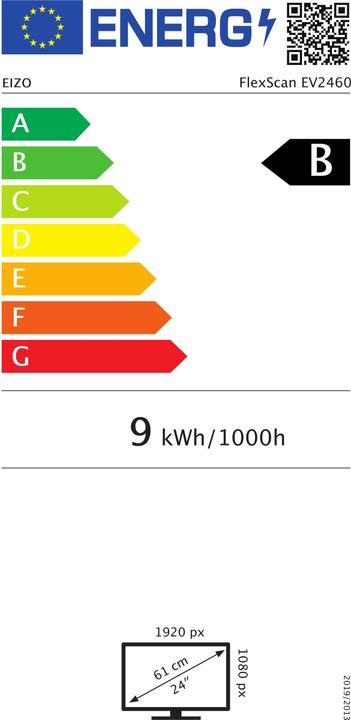 Energy Label Eizo FlexScan EV2460 (1920 x 1080 pixels, 23.80")
