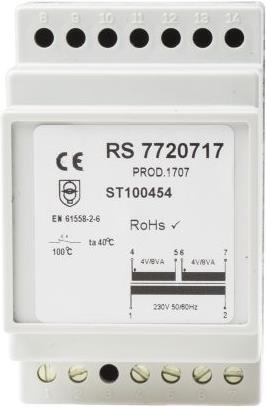 Immagine prodotto Rs Pro Din Rail Transformer 230V 8V 16VA