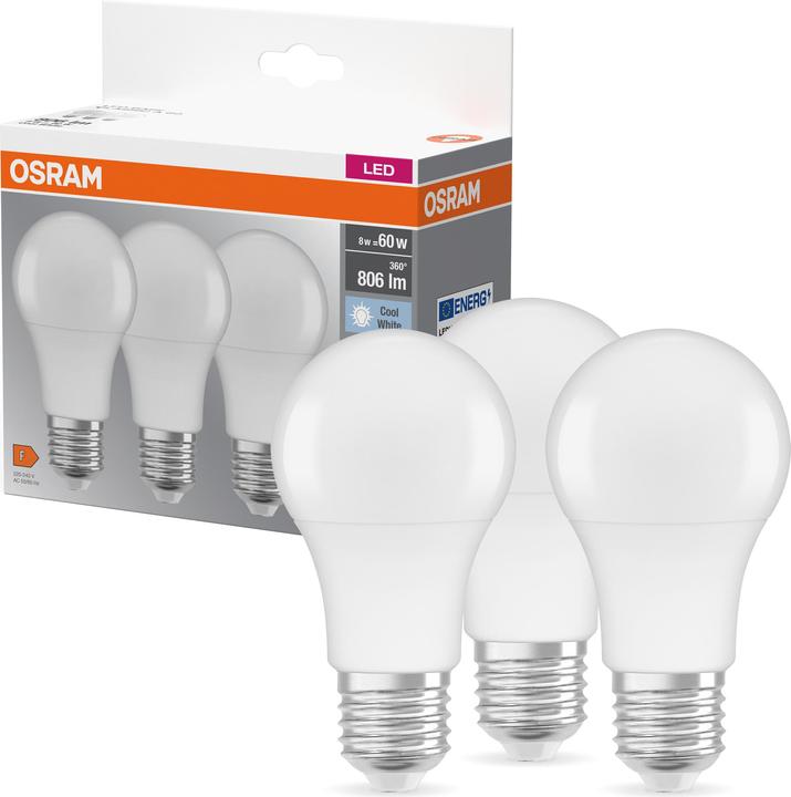 Actual product image Osram Led Base Classic A (E27, 8.50 W, 806 lm, 3 x, F)