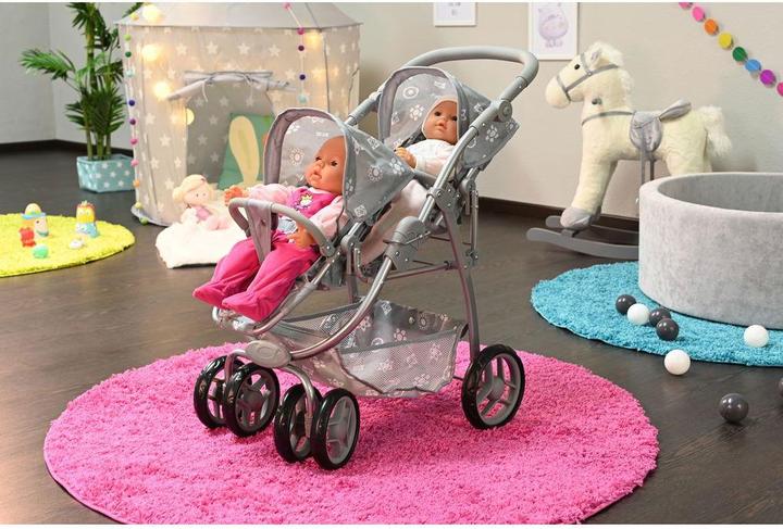 Immagine prodotto Knorrtoys Carrozzina per bambole gemelle Milo - "Royal grey