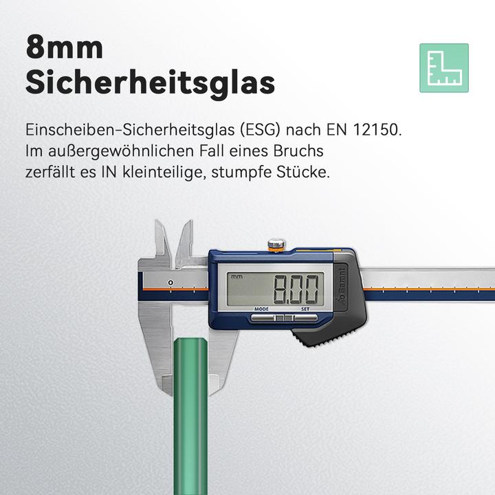 Image du produit SONNI 100x195 cm Walk in paroi de douche, NANO ESG 8 mm, paroi de douche en verre avec stabilisateur (100 cm, 120 cm, 195 cm)