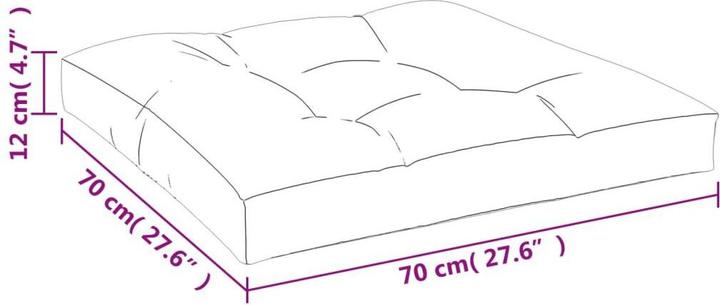 Image du produit VidaXL Coussin de palette Coussin d'assise de palette 2 pièces Crème Tissu (70 x 70 x 12 cm)