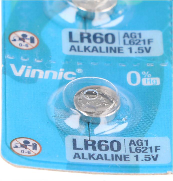 Actual product image Vinnic 10 pieces AG1 disposable alkaline battery type G1, AG1, L621, LR60 (10 pcs., LR621., 22 mAh)