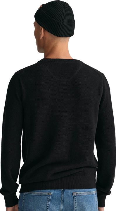 Image du produit GANT Cotton Pique Pullover Crew Neck Black (S, L, 3XL)