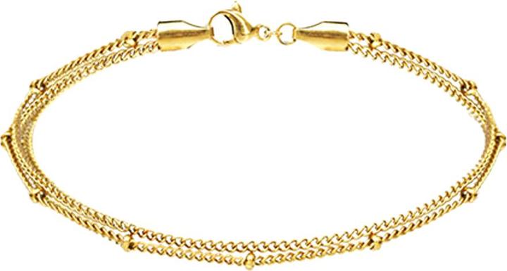Produktbild Star Piercing Armkette vergoldet Basic und Basic Ringe (18 cm, Chirurgenstahl 316L, ohne Messing)