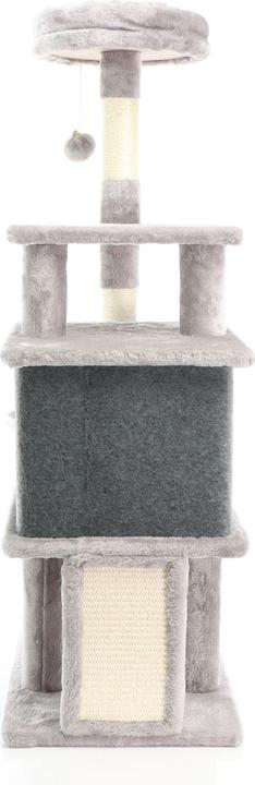 Image du produit Fudajo Arbre à chat clair Hauteur 112 cm Griffoir Escalade Abri Niche Animal domestique Jeux (112 cm, Gris clair)