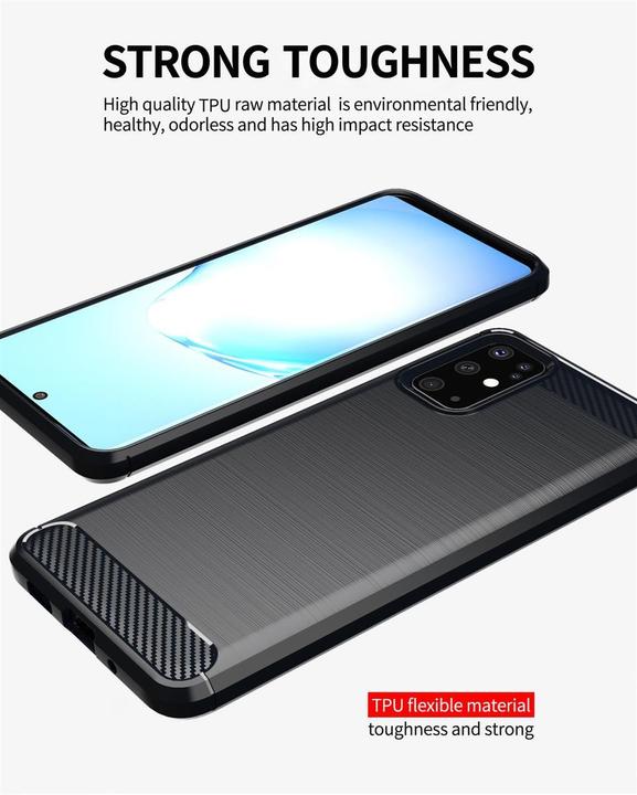 Immagine prodotto Cadorabo TPU Ultra sottile in acciaio inossidabile al carbonio Combi Cover (Samsung Galaxy S20+)