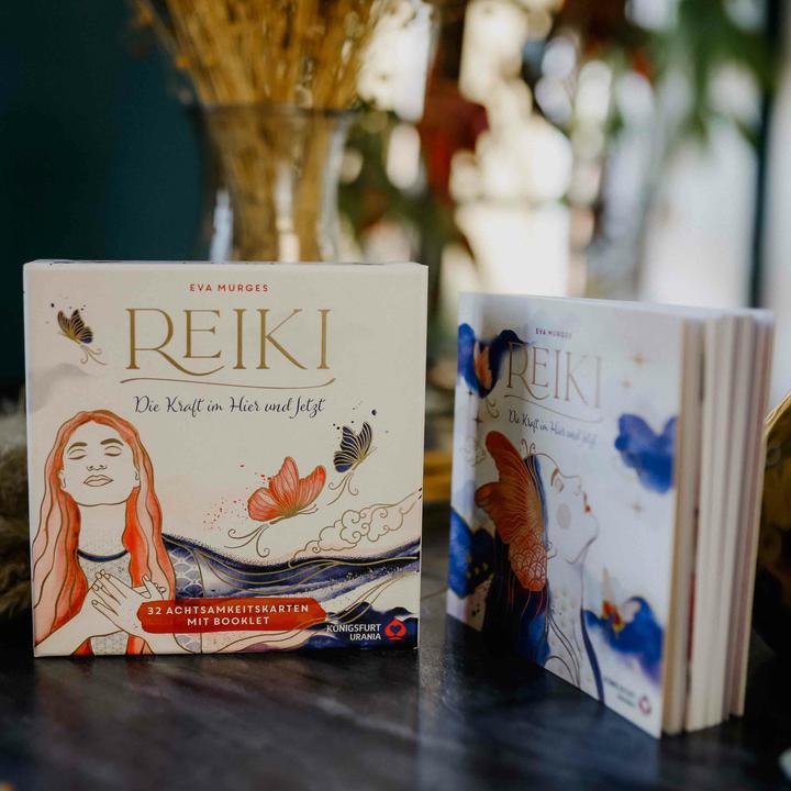 Image du produit Reiki – Die Kraft im Hier und Jetzt: 32 Achtsamkeitskarten mit Goldfolie und Goldschnitt (Allemand, Eva Murges, 2024)