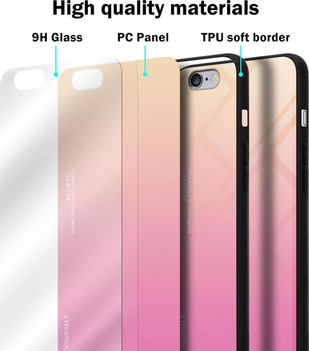 Produktbild Cadorabo TPU 2 Farben Glas Cover (Apple iPhone 6 Plus)