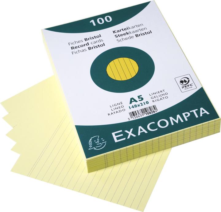 Produktbild Exacompta Karteikarten (148 x 210 mm, 205 g/m², 100 x)