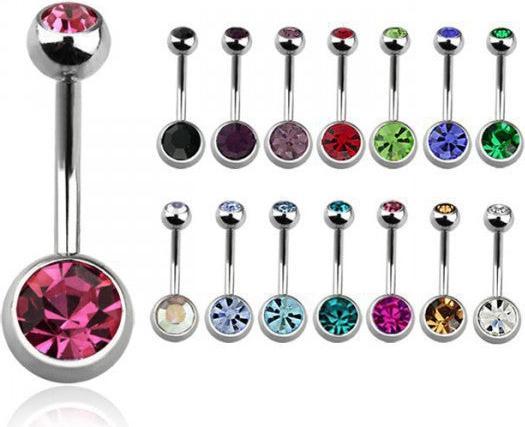 Produktbild Hermex 1,6mm Bauchpiercing Chirurgenstahl 316L mit Zirkonia - Violett (Zirkonia, Chirurgenstahl 316L)