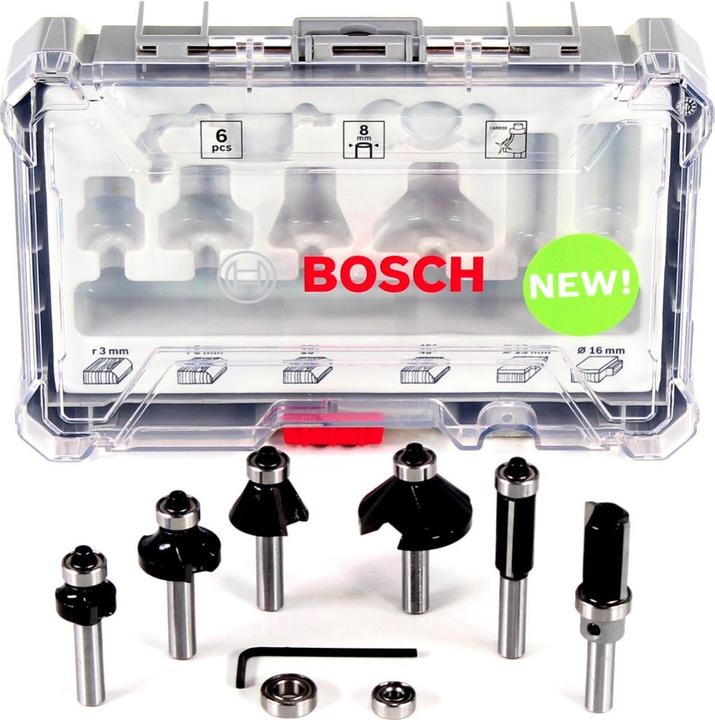 Immagine prodotto Bosch Professional Zubehör Set di frese per bordi. Attacco da 8 mm. 6 pezzi