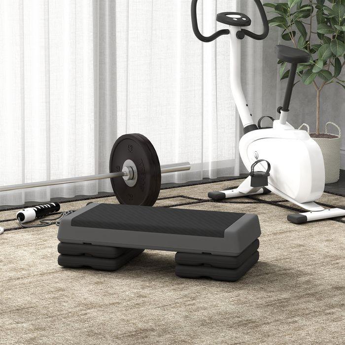 Produktbild Swisshandel24 Fitness-Stepper, 10,5/15,5/20,5cm Höhenverstellbare Steppbrett für Zuhause, Grau