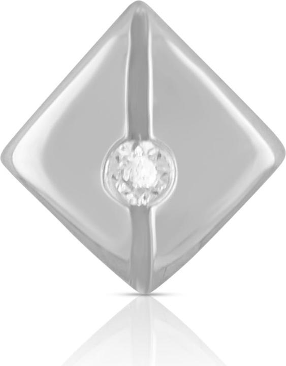 Muau Single ear studs white gold 750 Zirconia 7mm (750/18 K Gold)