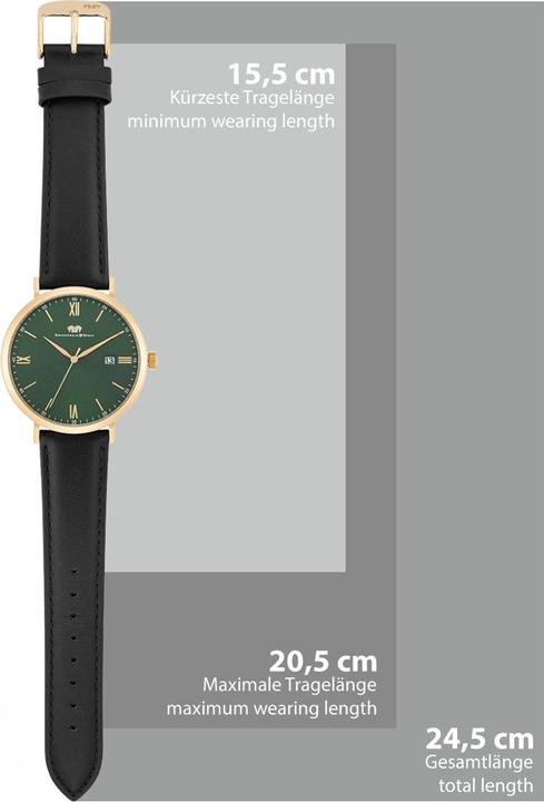 Image du produit Montre à quartz Adelsmann cuir véritable or jaune - 34114 (Montre analogique, 42 mm)