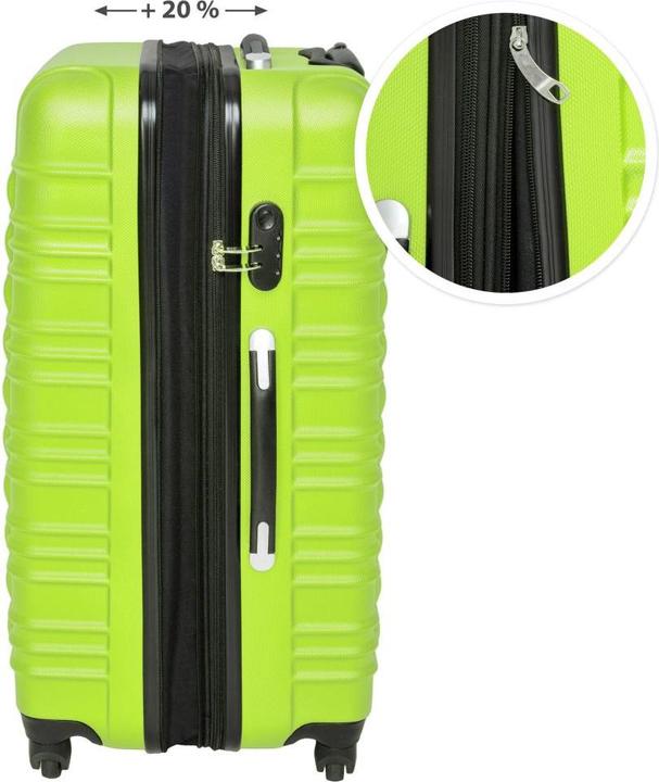 Produktbild tectake Hartschalenkofferset (106 l, Handgepäck (bis 50l), M (50 - 90l), L (90 - 115l))