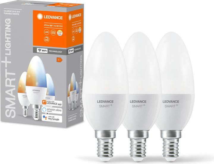 Immagine prodotto Ledvance Candela Wifi Smart+ (E14, 4.90 W, 470 lm, 3 x, F)