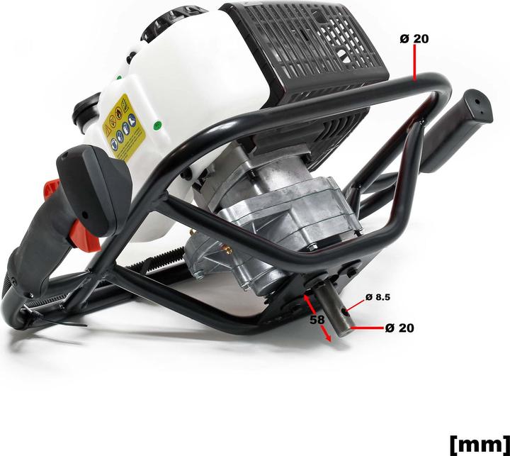Image du produit Wiltec Tarière thermique Essence 3 CV 2,2kW 63cc Outil pour Perçage de sol et Matériaux Foreuse à moteur