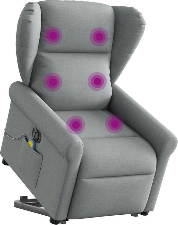 Actual product image VidaXL Electric massage chair with stand-up aid Light grey fabric
