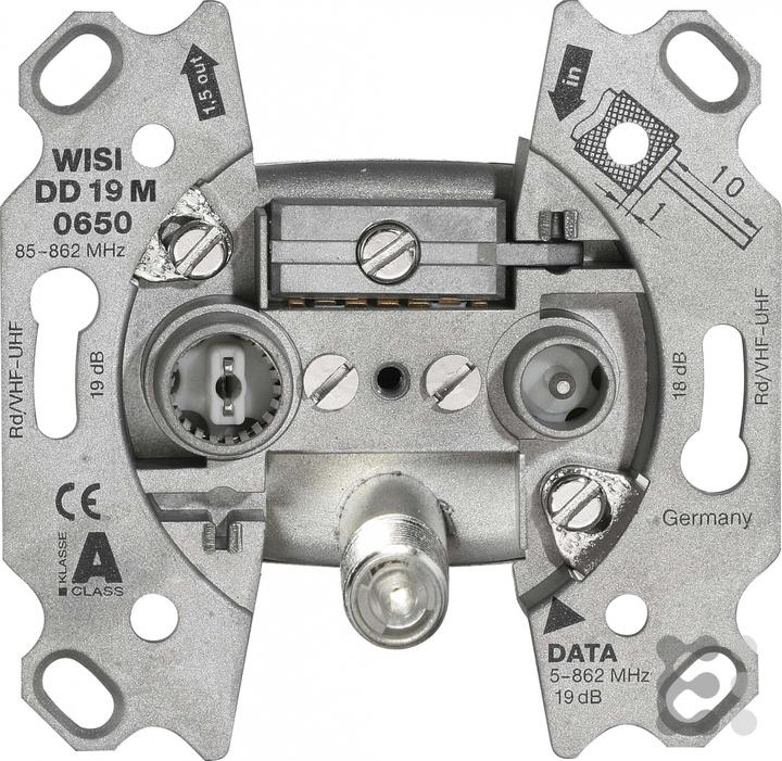 Actual product image WISI Antenna outlet DD 19M 0650 multimedia outlet passage 19dB (19 dB, Plug socket)