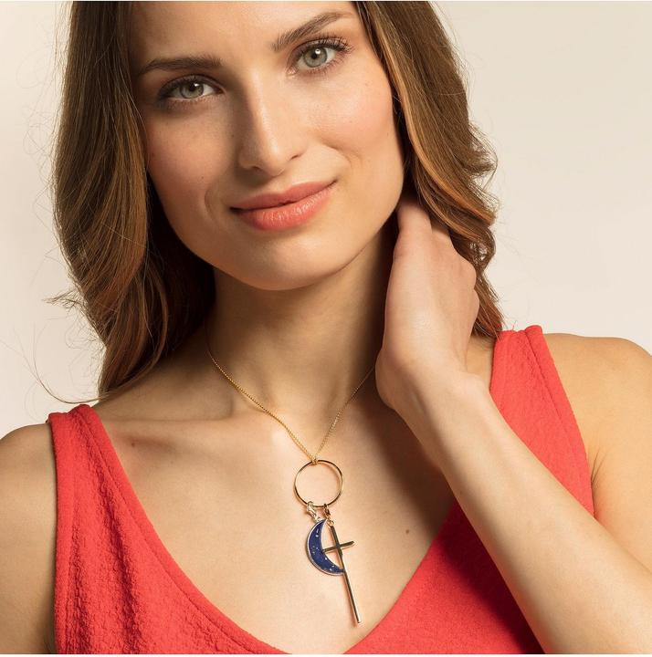 Actual product image Thomas Sabo Charm pendant moon dark blue (Silver)