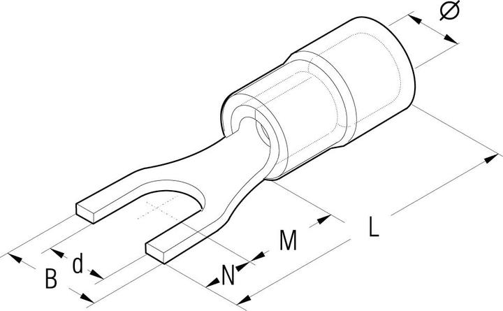 Immagine prodotto Kalitec 100 GKSRU6 capicorda a forcella 0,5-1,5mm² I rosso parzialmente isolato I collare in PVC U6