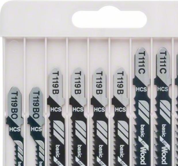 Produktbild Bosch Professional Zubehör 10-tlg. Stichsägeblatt-Set Basic for Wood