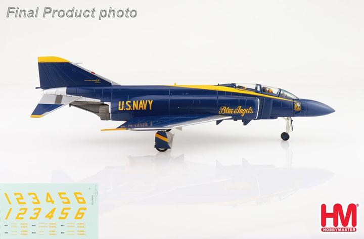 Produktbild Hobby Master McDonnell Douglas F-4J Phantom 2, Blue Angels 1969, Nummern als Abziehbilder, Metallmodell 1:72 Hobb