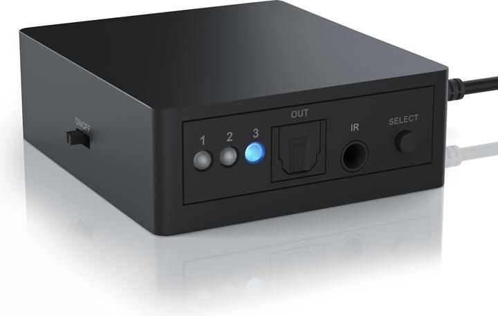 Actual product image CSL 3x1 SPDIF Switch, Audio Switch with Remote Control, 3x Toslin to 1x Toslink