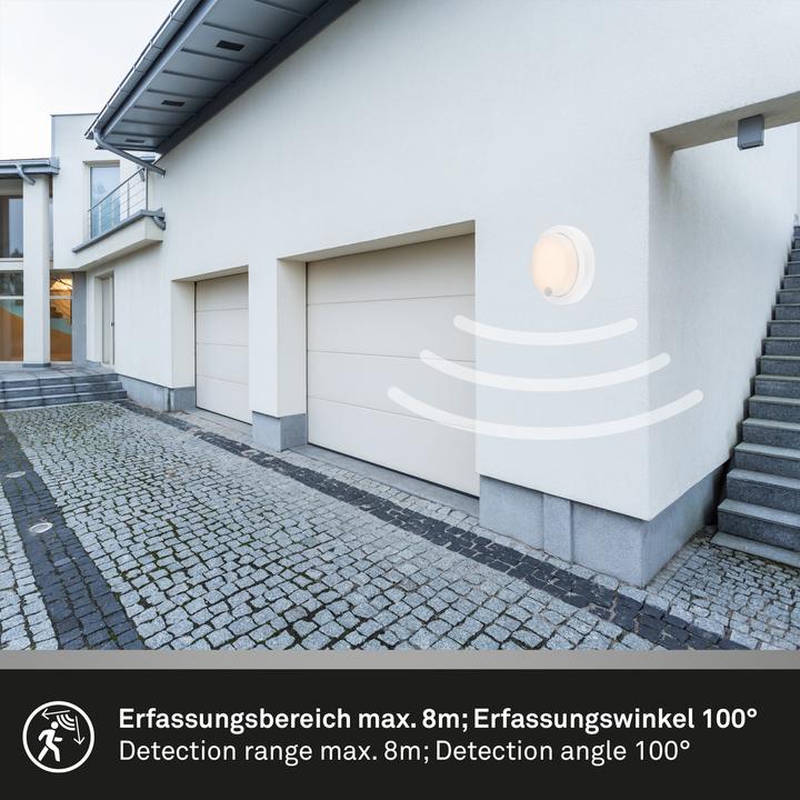 Actual product image Briloner Rechargeable LED outdoor wall light,sensor,white,LED/4W (700 lm, IP44)