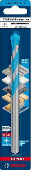 Produktbild Bosch Professional Zubehör EXPERT CYL-9 MultiConstruction Bohrer, 12 x 90 x 150 mm (12 Millimeter)