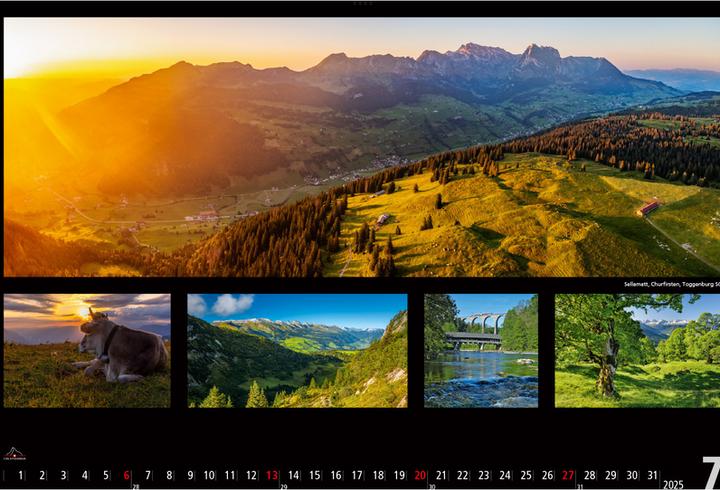 Produktbild Panoramic Switzerland 2025 (48 x 33 cm, Italienisch, Deutsch, Englisch, Französisch)